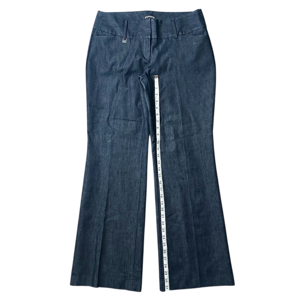 Express Editor Mid-Rise Straight Leg Denim Trouser Jean Blue Size 8R - Picture 7 of 11